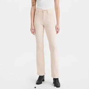 NWT Levi 725 High Rise Bootcut Corduroy Pants in White Smoke Size 29